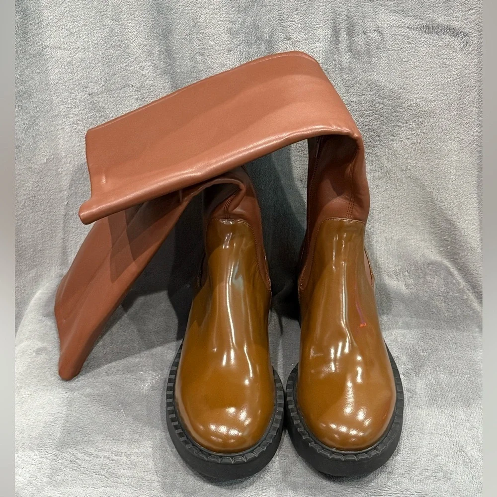 Jeffrey Campbell Lennard Knee High Boot  Brown Women’s Size 8 US New